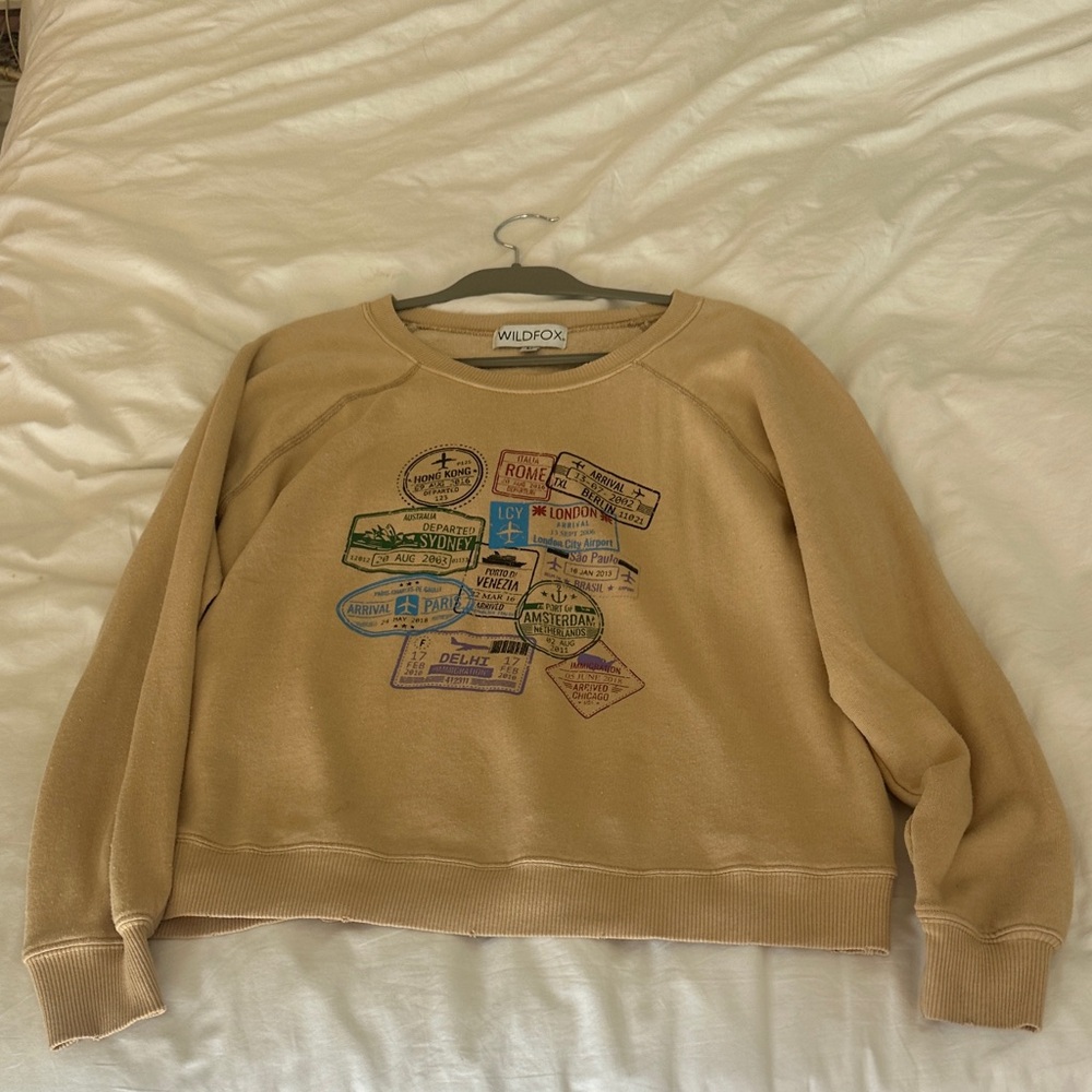 Wildfox Beige Graphic Women's Sweater
